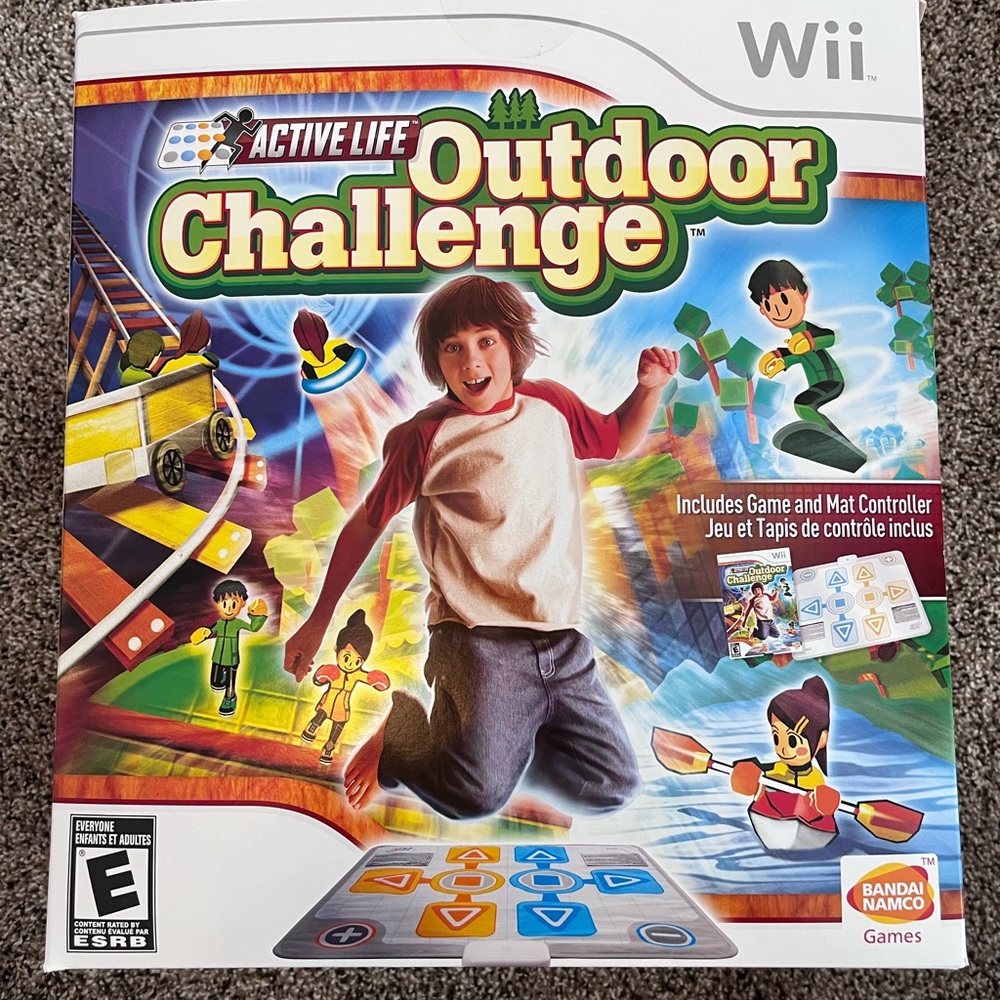 New Outdoor Challenge Wii video game with game and mat controller